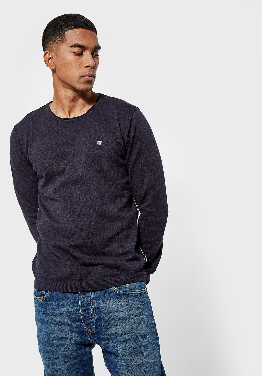 GREAT  Pull régular Homme bleu en 100% coton