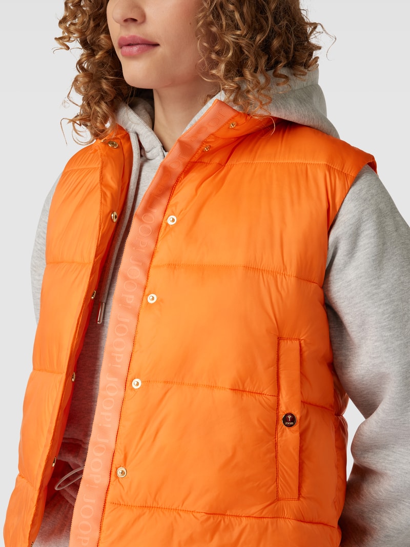 Steppweste mit Druckknopfleiste in orange