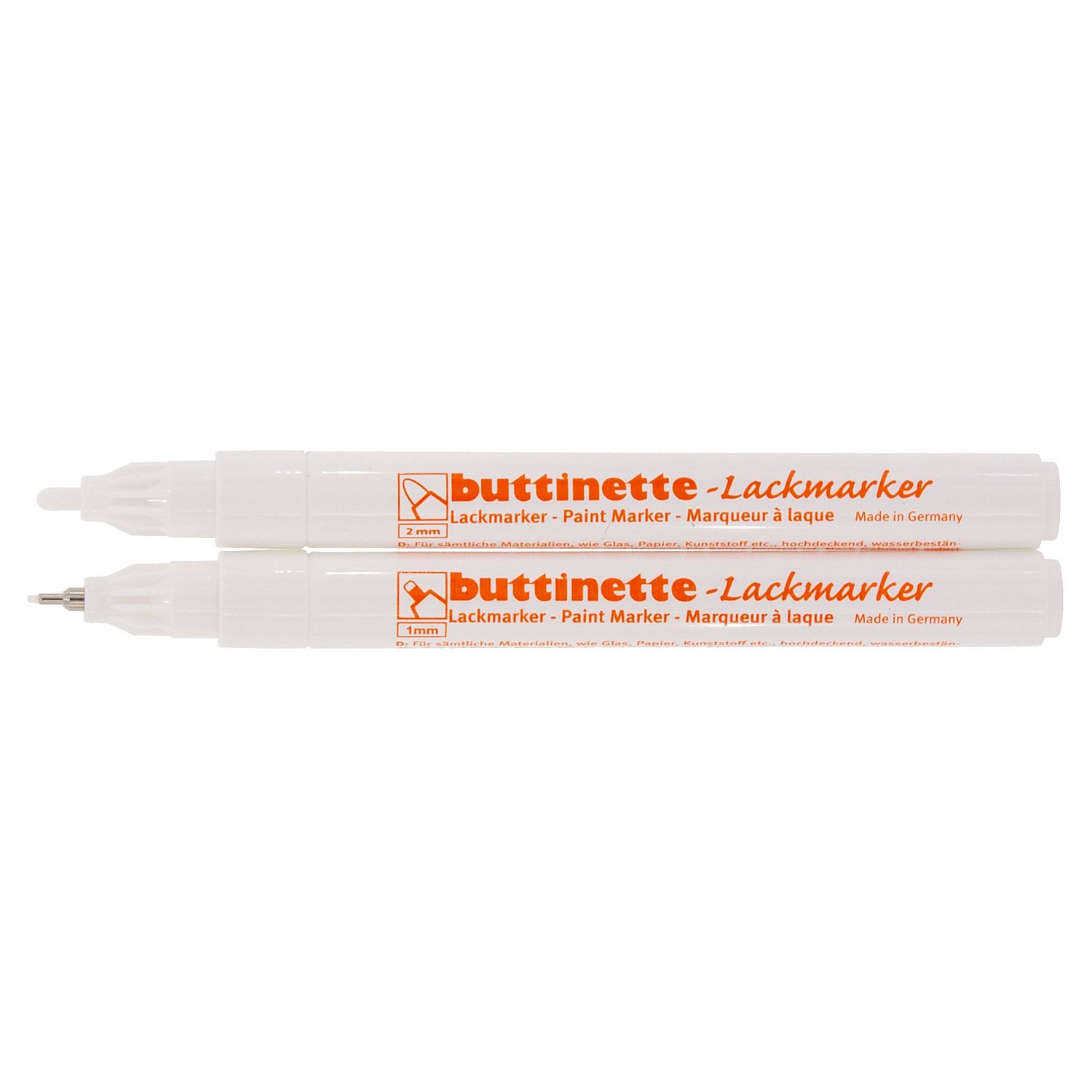buttinette Lackmarker, weiß, 2 Stifte