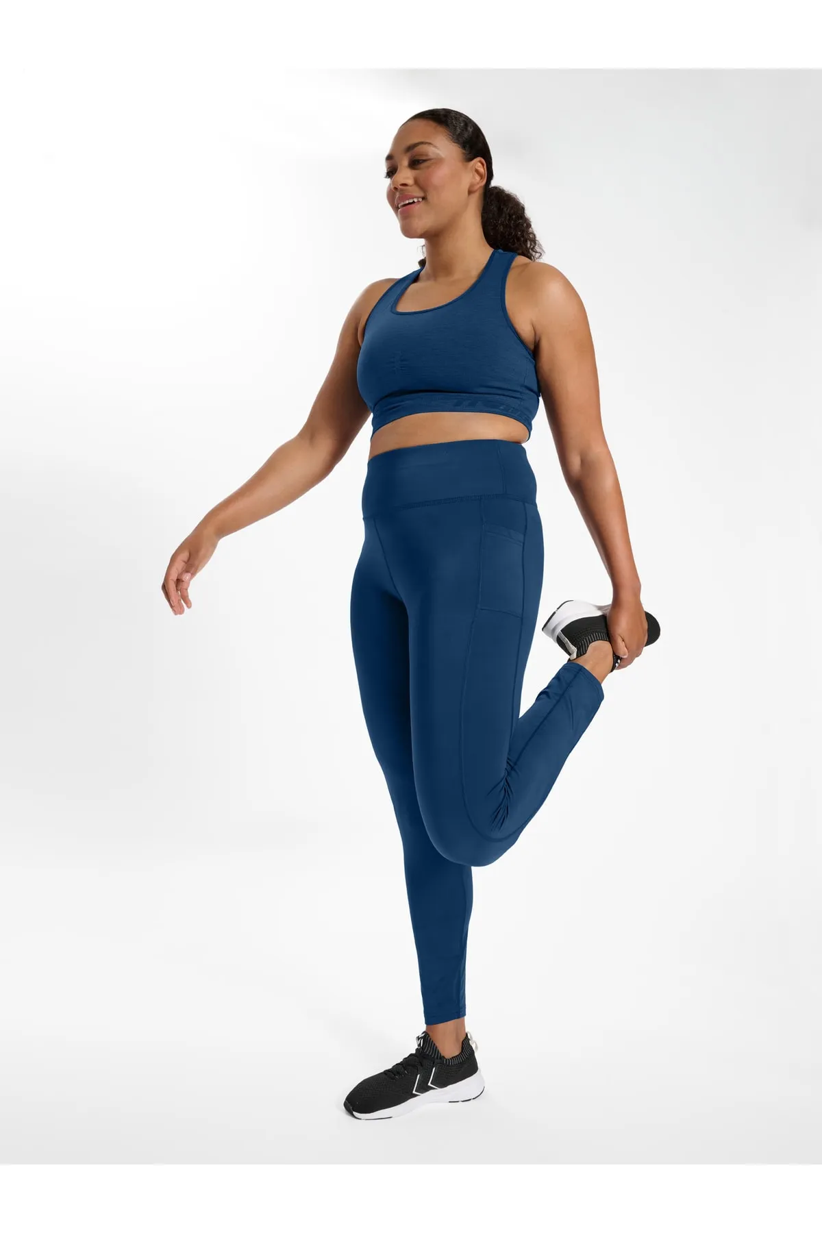 hummel  Sport-Leggings - Blau - Mittlerer Bund