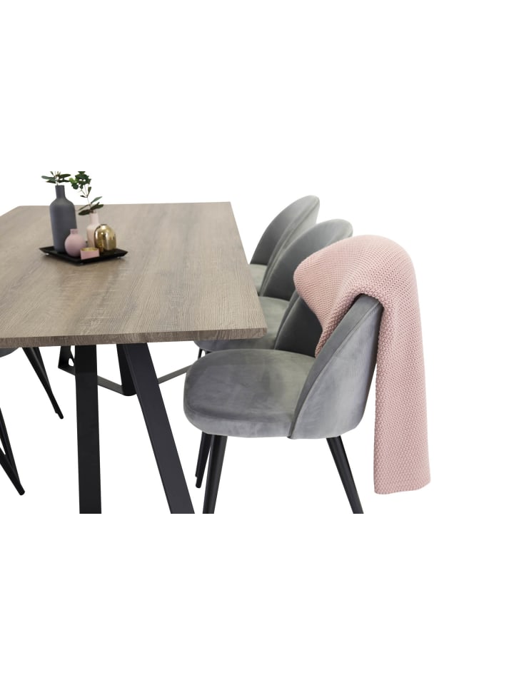 ebuy24 Essgruppe Marina 8 (7-teilig) Hellgrau 90 x 180 cm günstig kaufen onesize