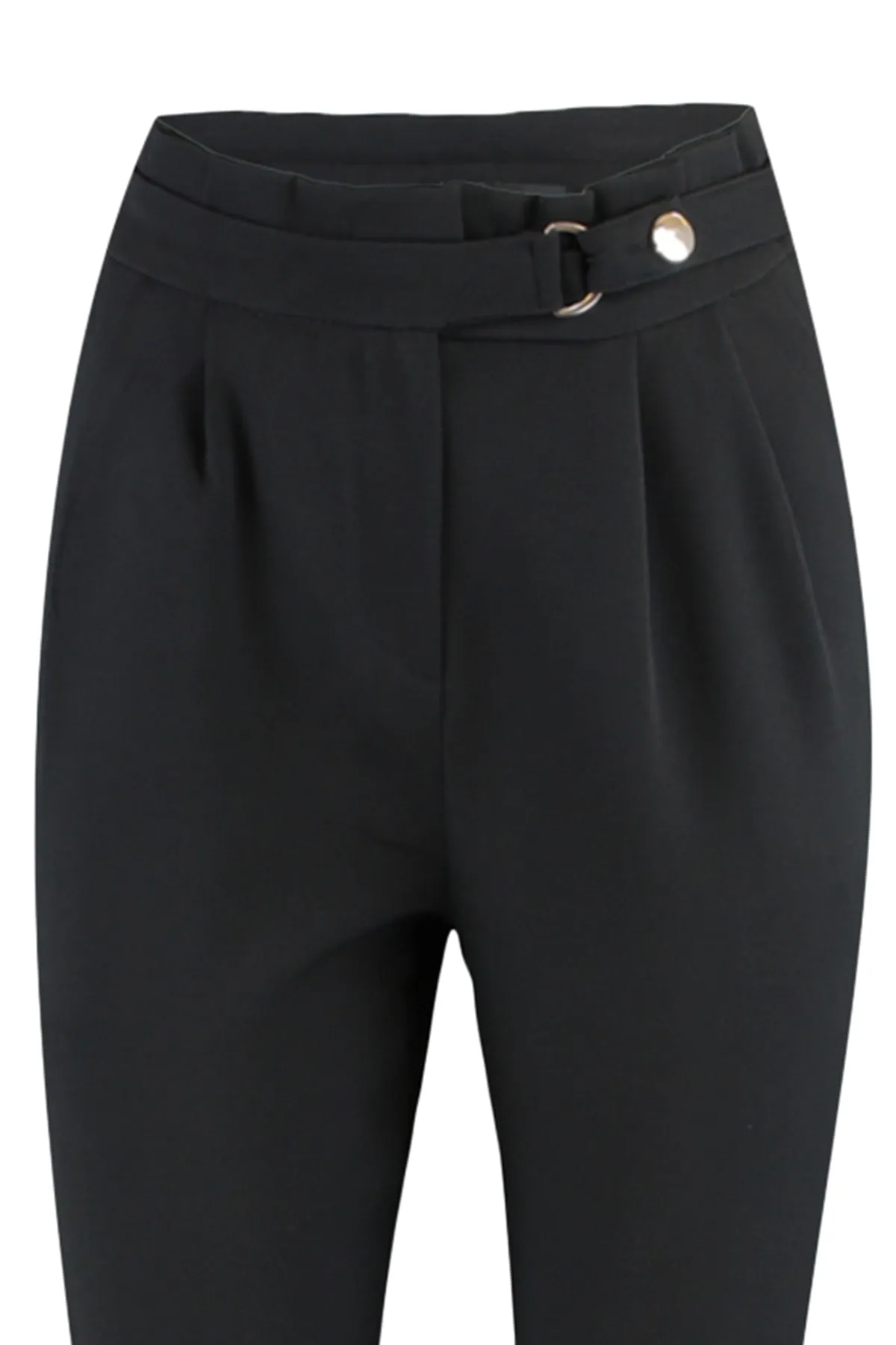 Trendyol Collection  Gewebte, plissierte Hose mit schwarzem Gürtel und Zigarette, schmales Bein, TWOSS20PL0131