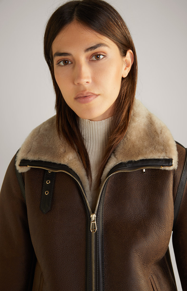Lammfelljacke in Braun