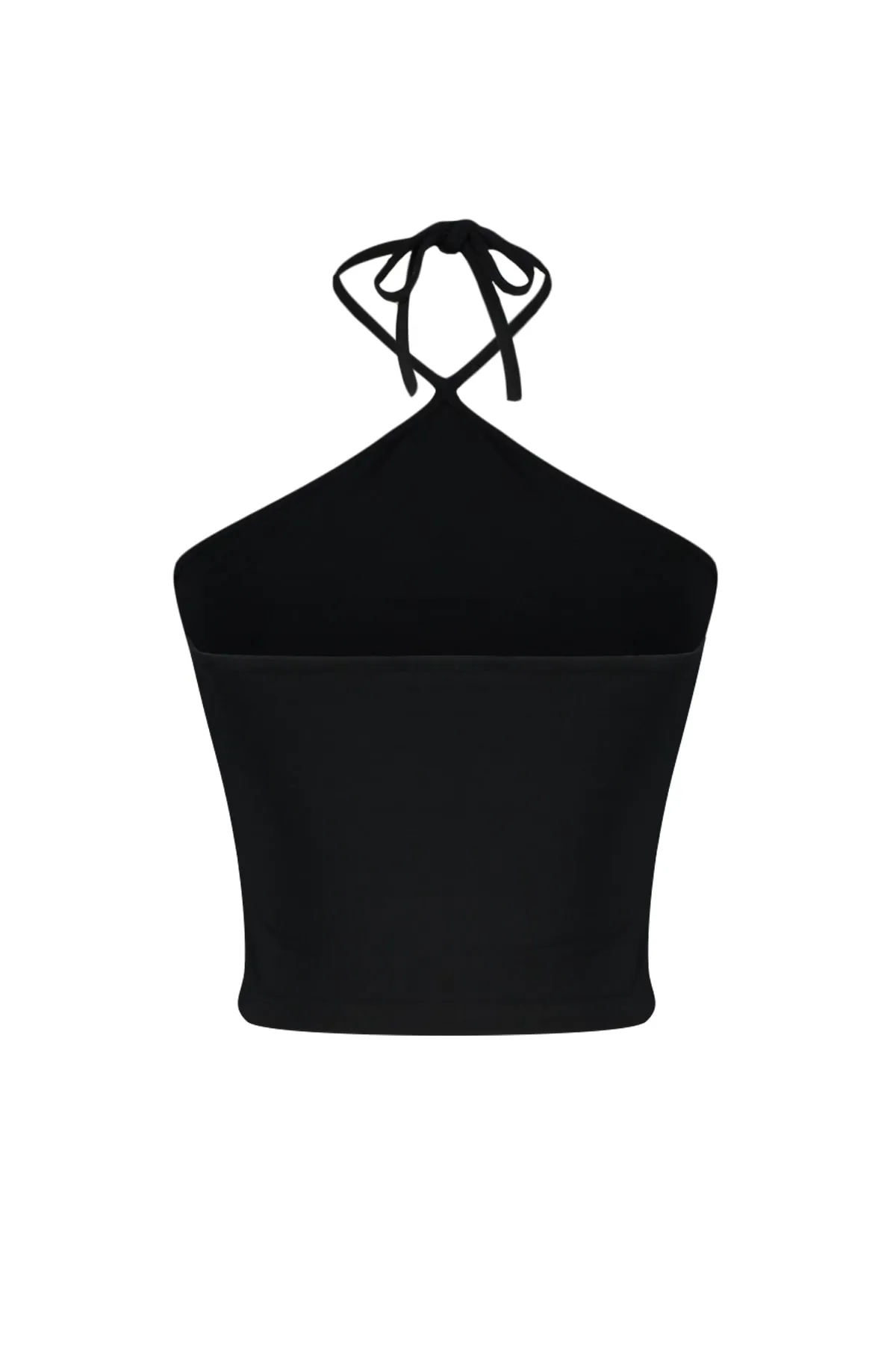 Trendyol Collection  Schwarz-weißes 2er-Pack Crop Bustier aus Baumwolle mit überkreuzten Trägern, dehnbar, gestrickt, TWOSS23BS00002