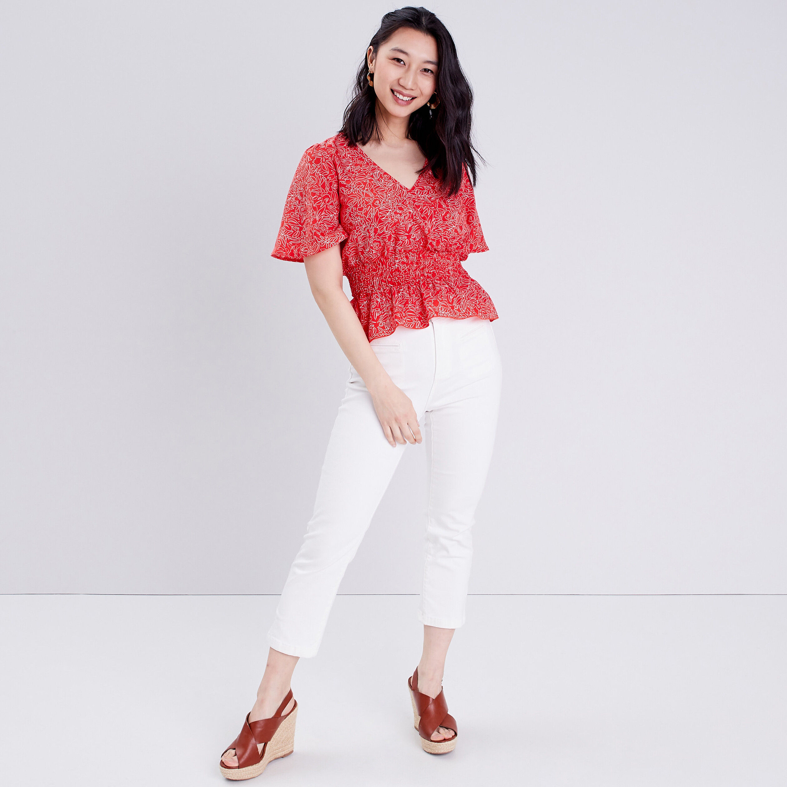 Blouse manches courtes rouge femme | Cache Cache