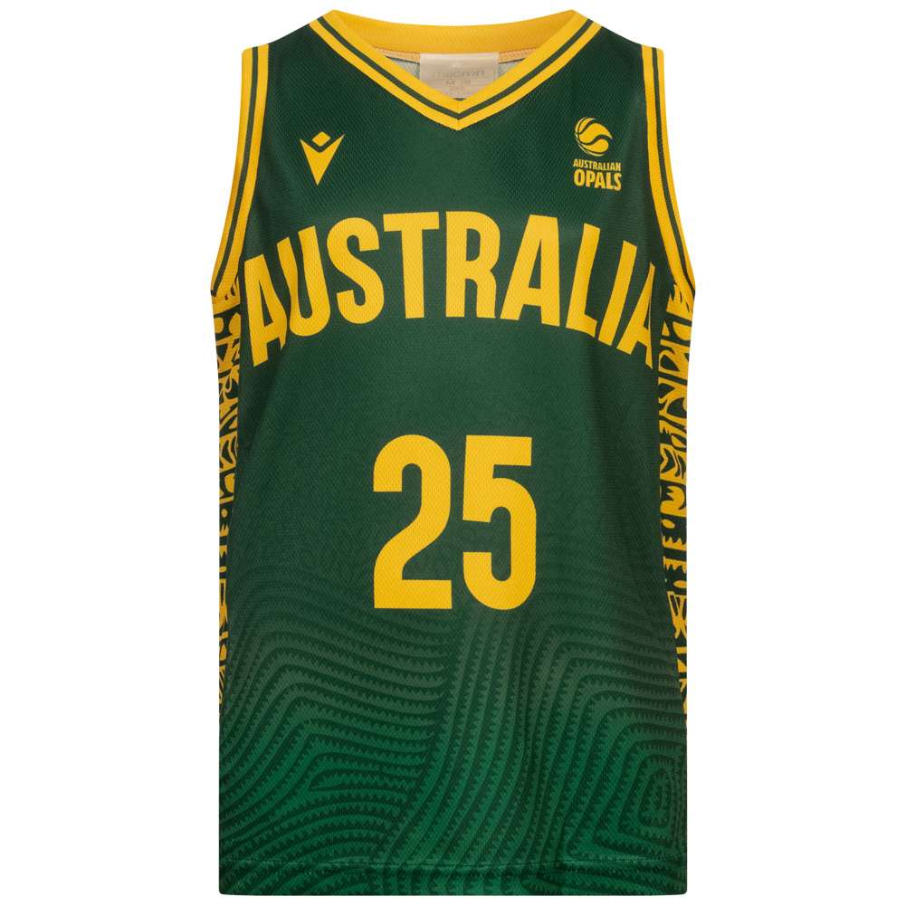 Australien Basketball macron Indigenous Kinder Trikot grün