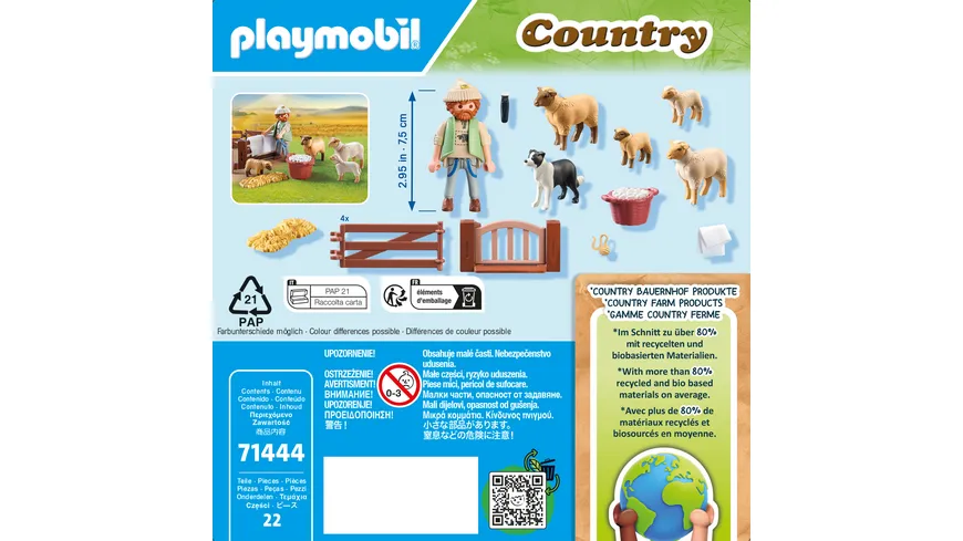 PLAYMOBIL 71444 - Country - Junger Schäfer mit Schafen