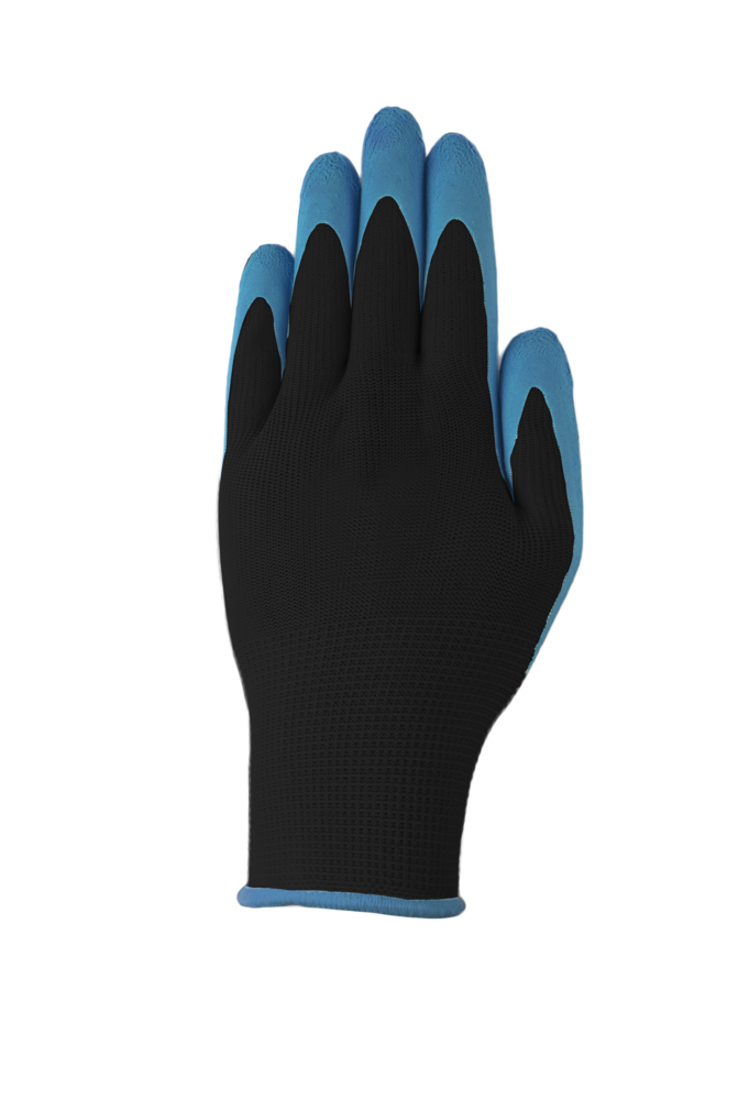 Powertec Garden Gartenhandschuhe - 5er-Pack, Anthrazit/Blau, Gr. M