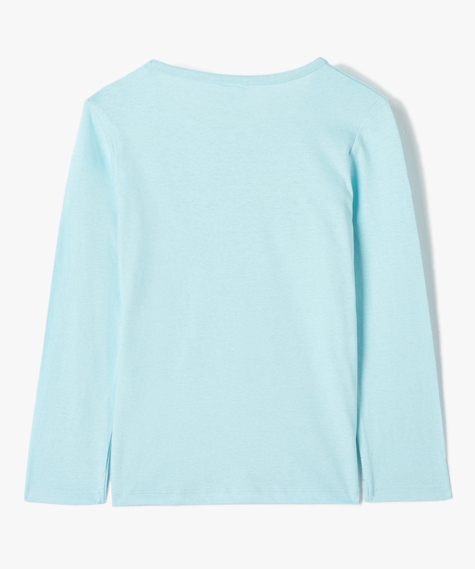 Tee-shirt fille à manches longues imprimé - La Reine des N... bleu | GEMO