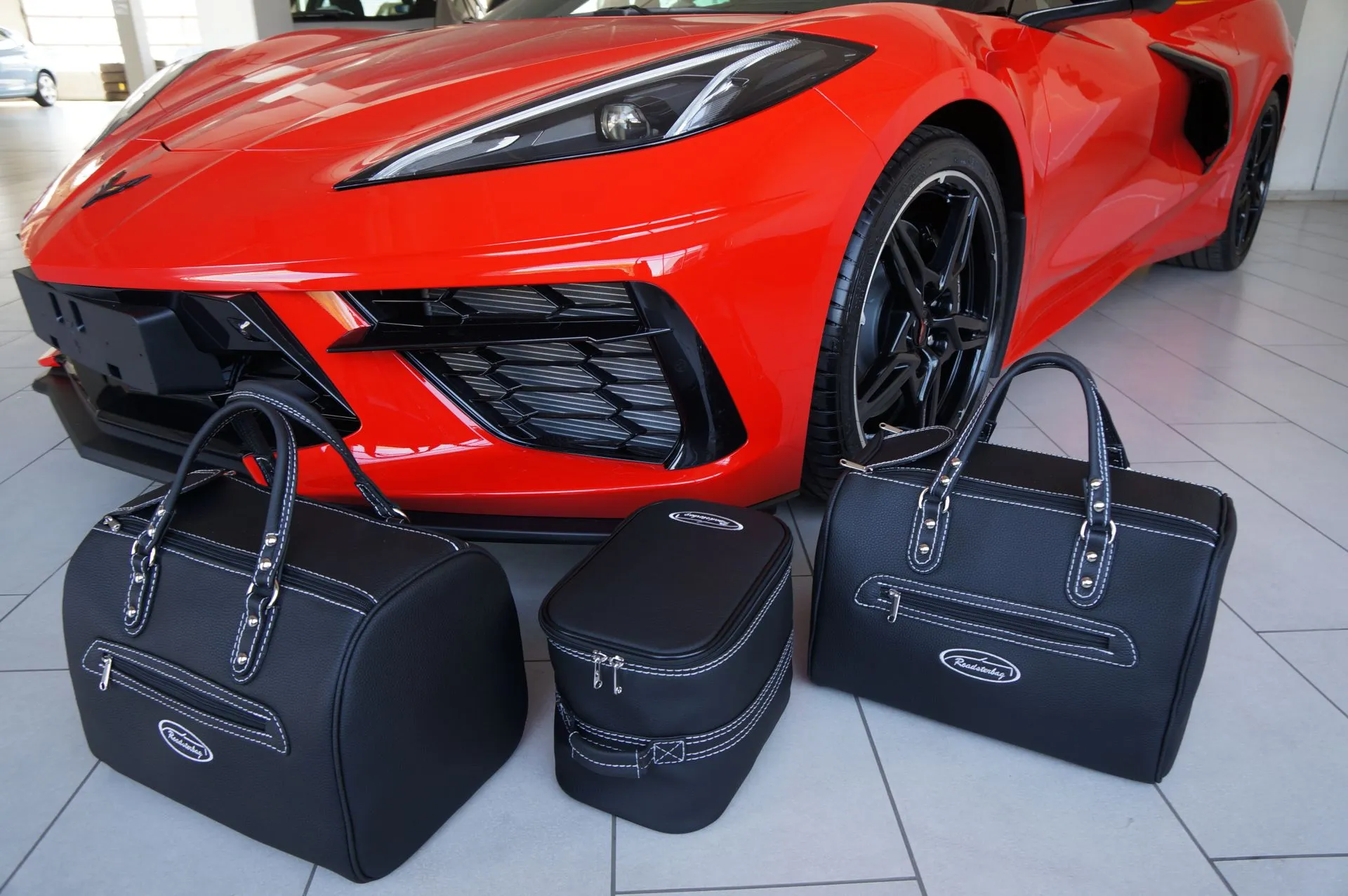 Roadsterbag Chevrolet Corvette C8, EU-Version - 3-tlg. Kofferset Heck Kofferraum Henkeltaschen