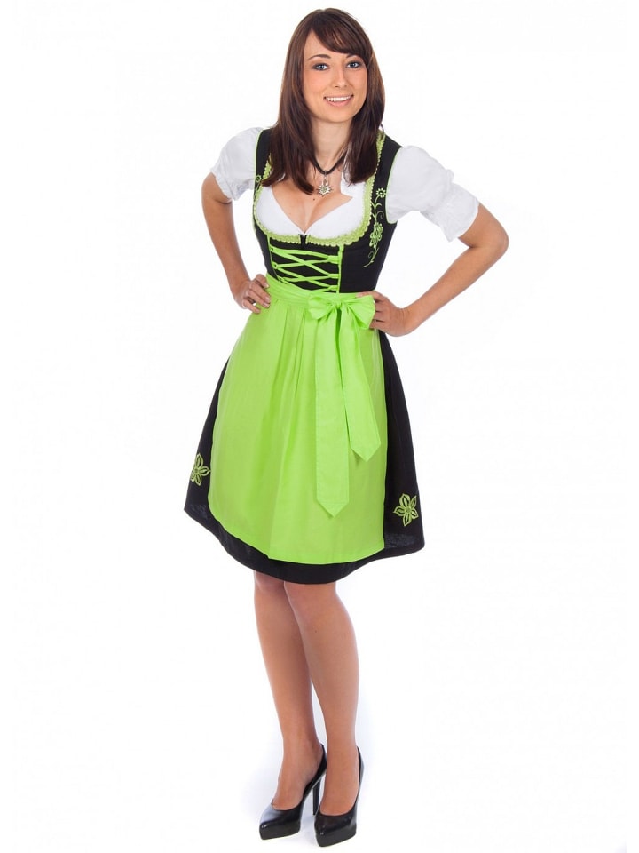 Edelnice Mini Dirndl 3-teilig in schwarz, grün günstig kaufen 34