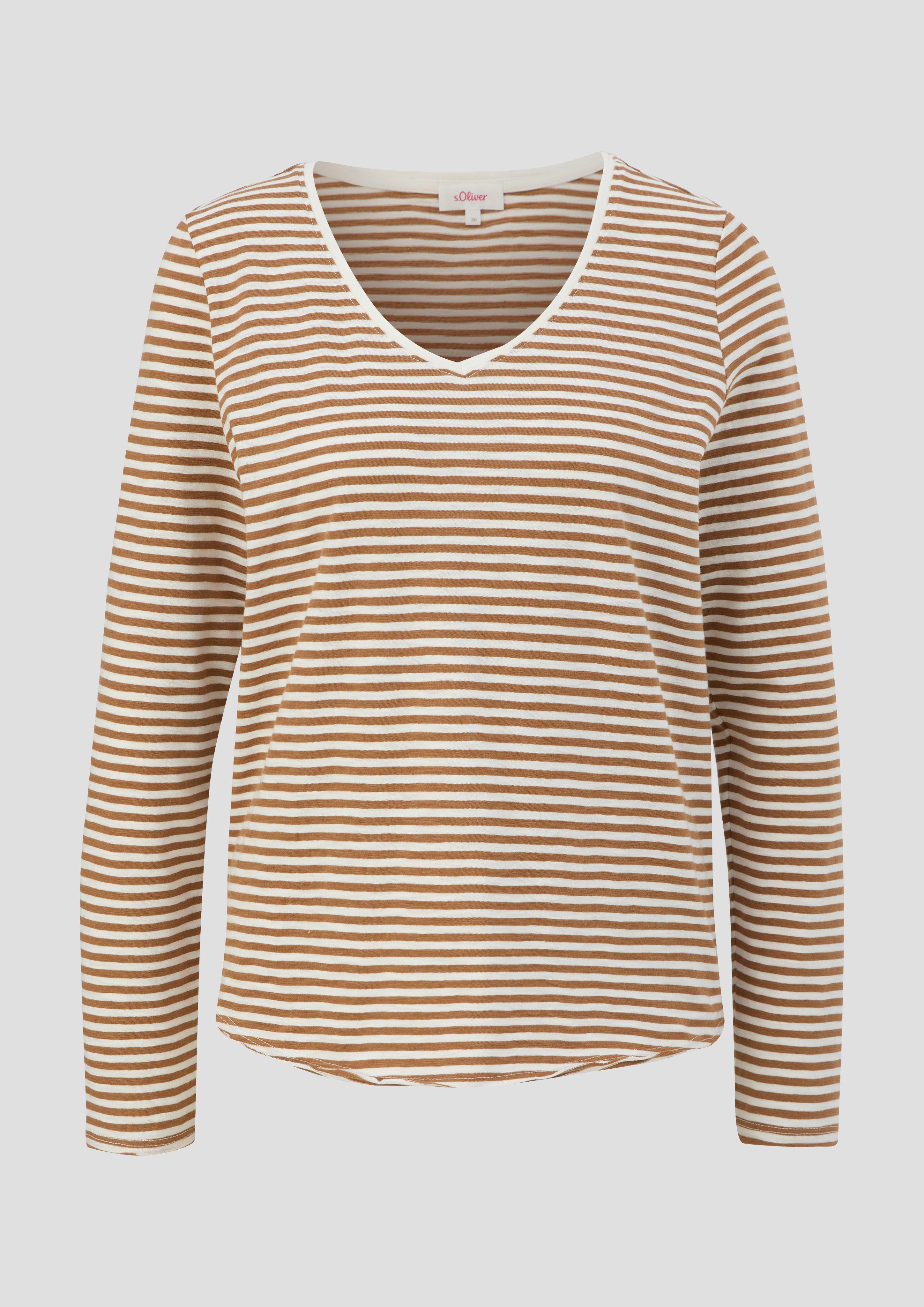 Gestreiftes Longsleeve mit Rollsaum  2135958-84H2