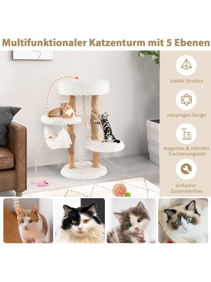 COSTWAY 87cm Kratzbaum in Weiß günstig kaufen onesize