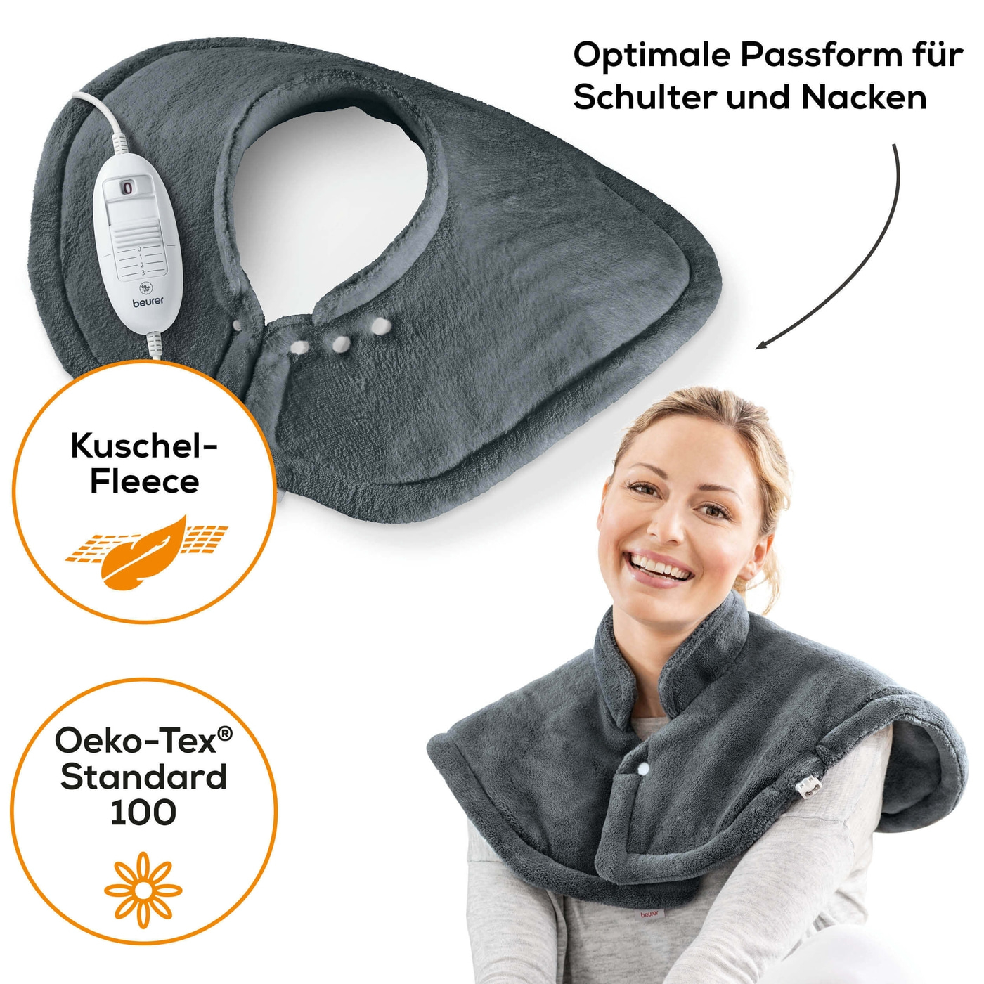 Beurer Schulter-/Nacken-Heizkissen HK 54 Cosy-Wohltuende Wärme im Schulter- und Nackenbereich