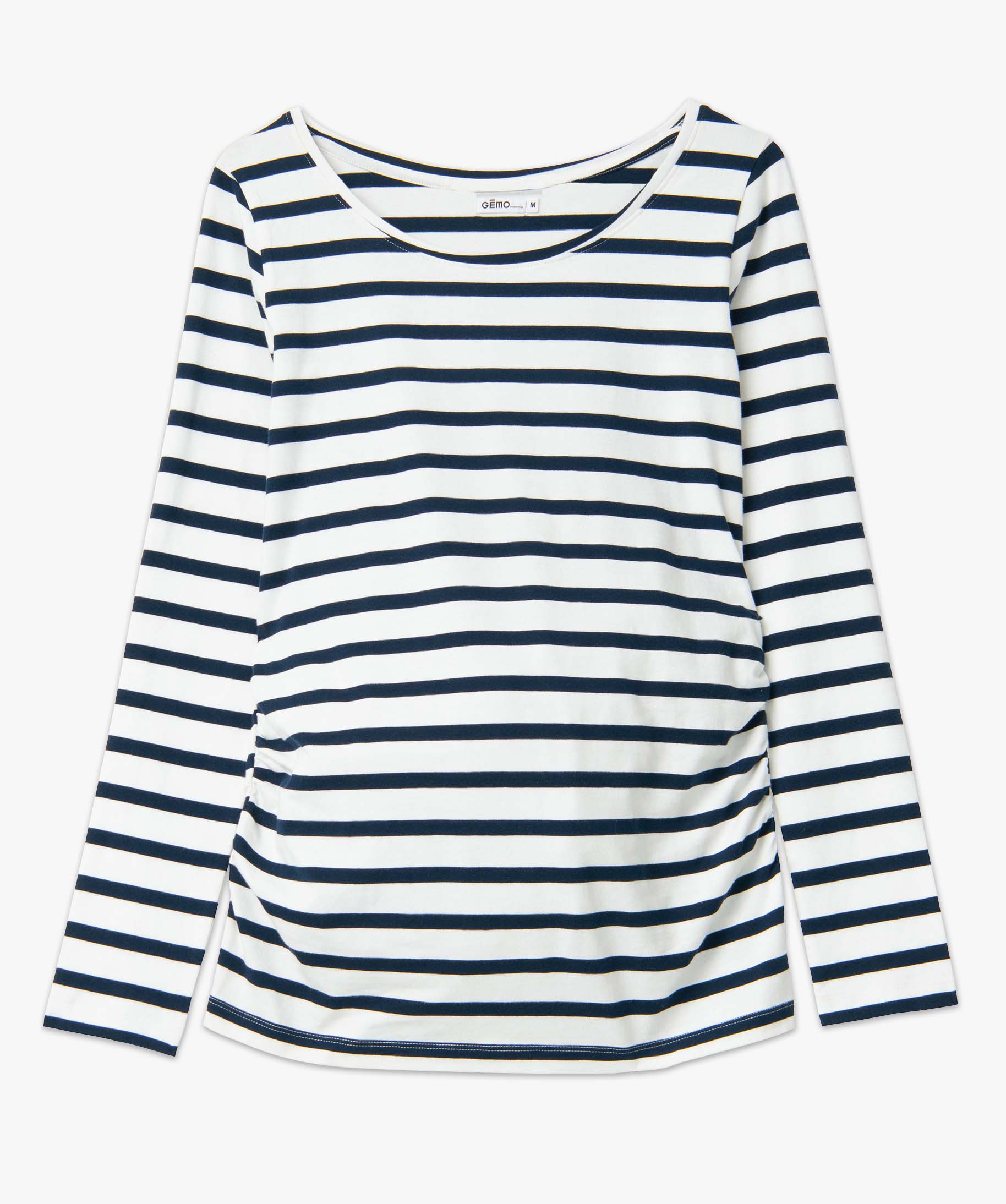 Tee-shirt de grossesse à rayures et manches longues raye | GEMO