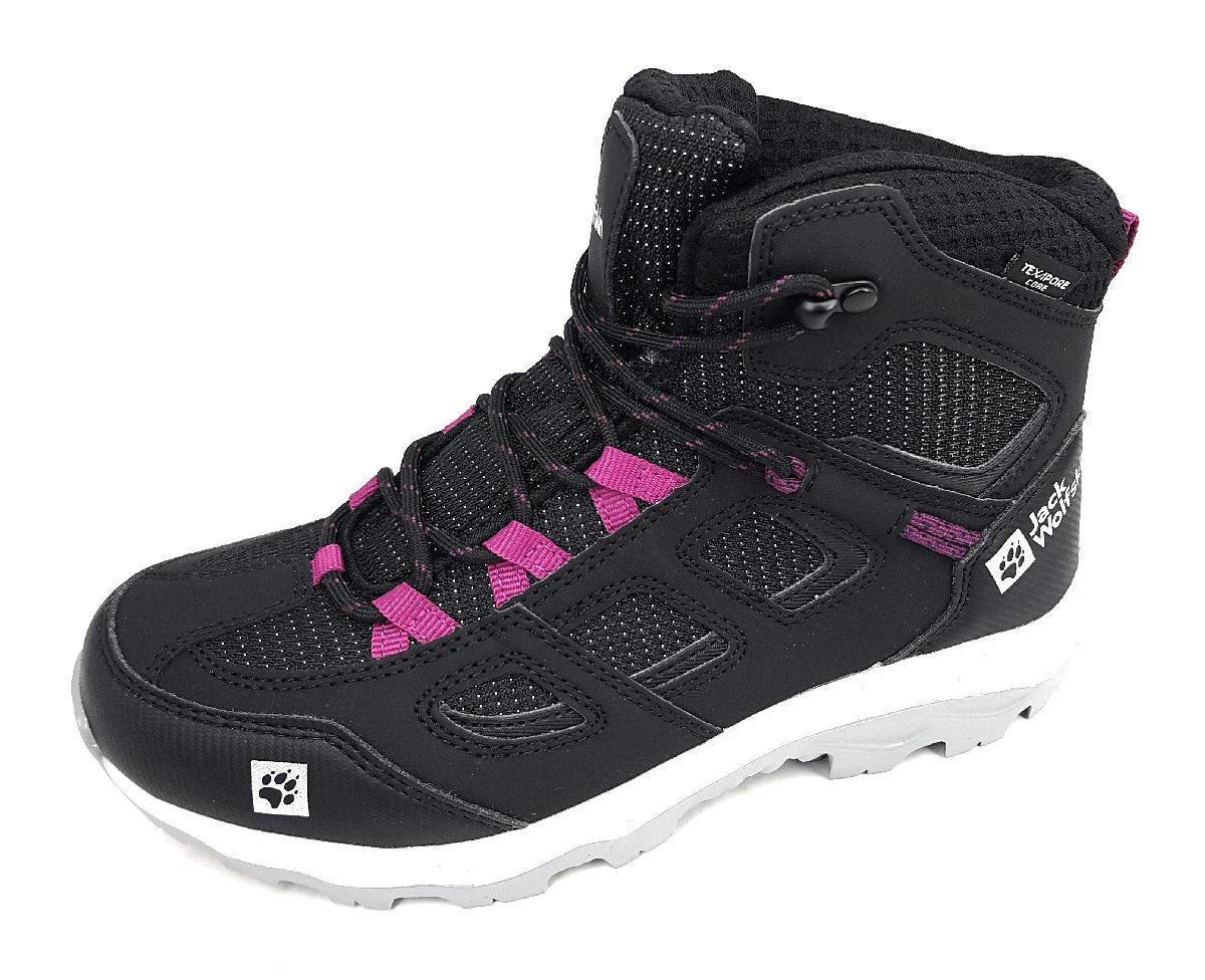 Jack Wolfskin Vojo Texapore Mid K 4042181/6381 Schwarz 6381 Phantom/Pink