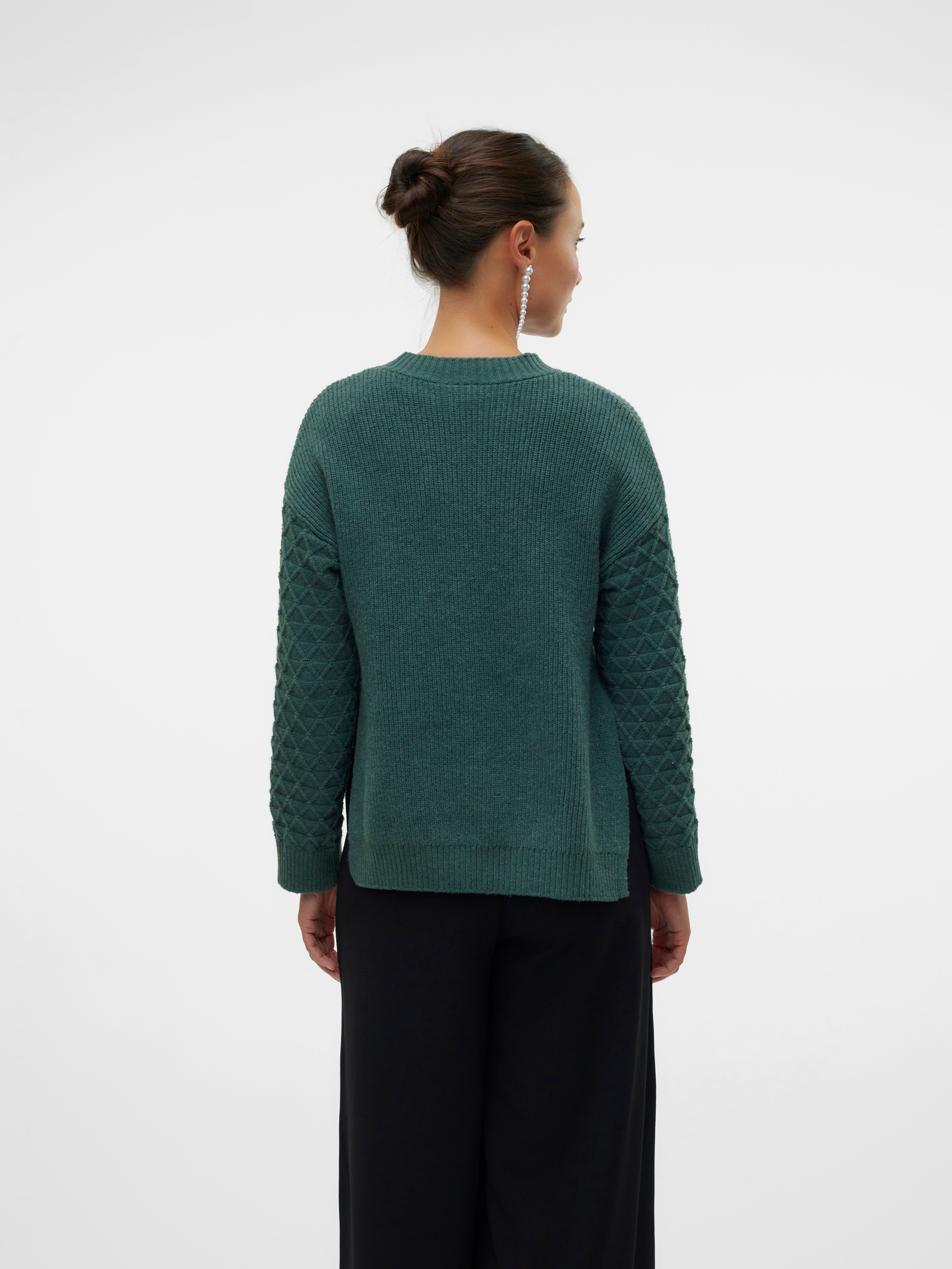 Normal geschnitten Rundhals Pullover