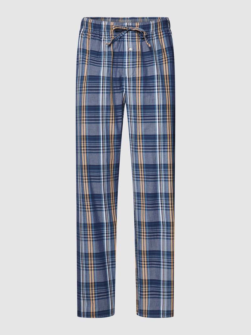 Pyjama-Hose mit Karomuster in jeans