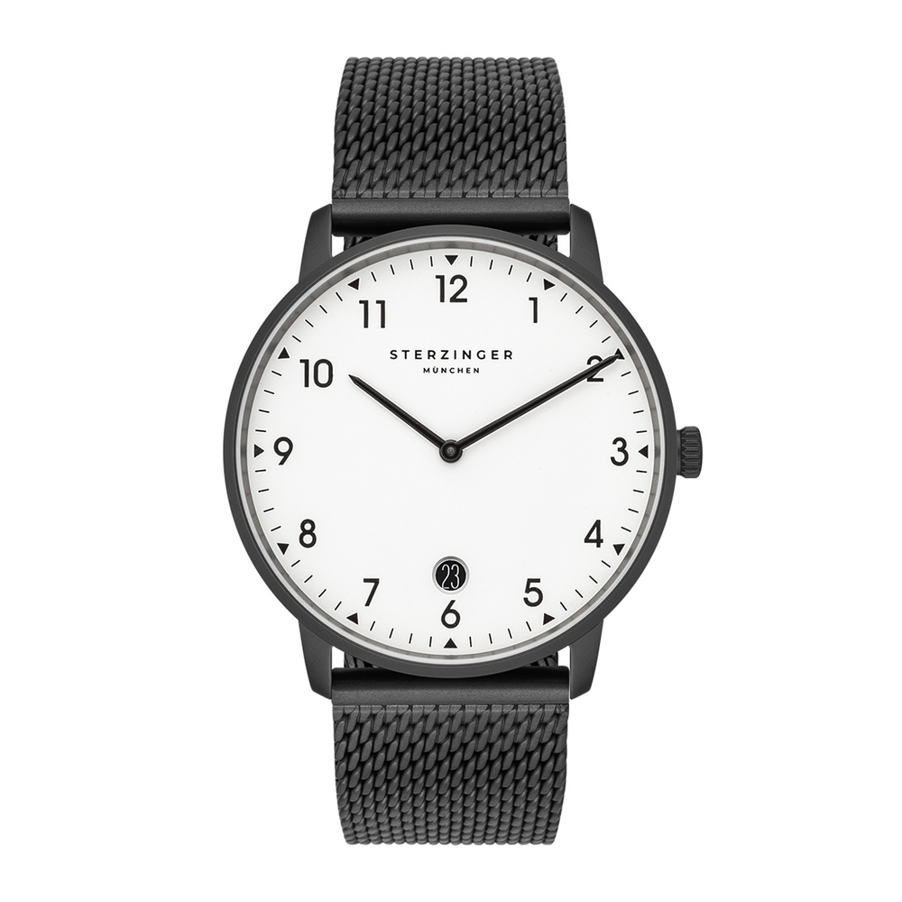 Sterzinger Montre à quartz Urbain en Noir Acier inoxydable en Noir Montre