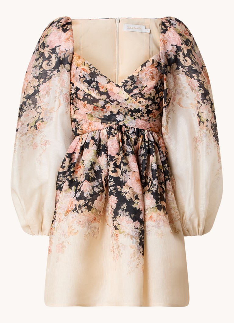 Zimmermann mini dress in silk blend with floral print