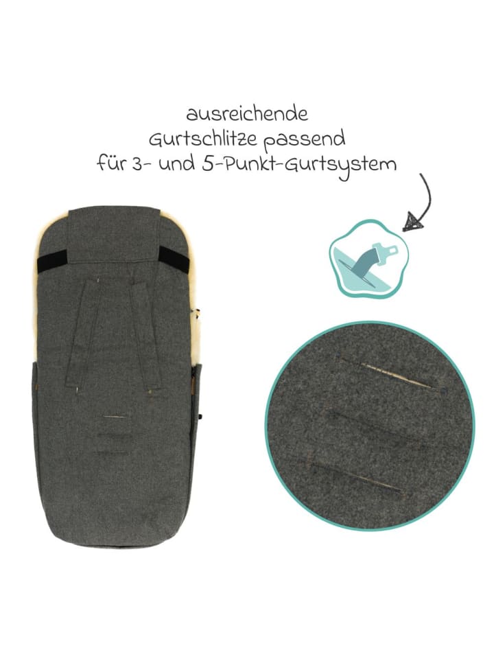 fillikid Lammwoll-Fußsack Bernina Wool für Buggy, in grau günstig kaufen onesize