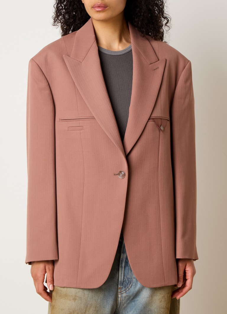 Acne Studios lielizmēra vilnas maisījuma žakete ar krūšu kabatu