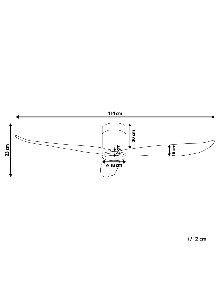 Beliani Deckenventilator mit Licht MALAD in Schwarz/Heller Holzfarbton günstig kaufen onesize
