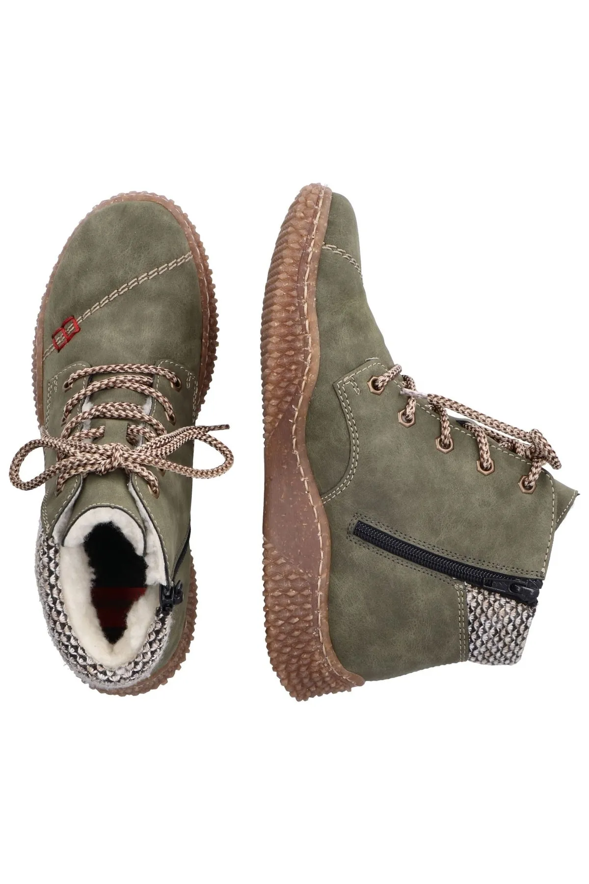 Rieker  Stiefelette - Grün - Flacher Absatz
