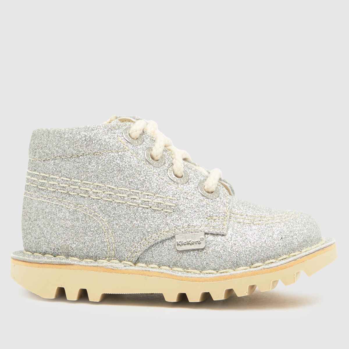 Kickers silverfärgade kick hi cosmic flickstövlar