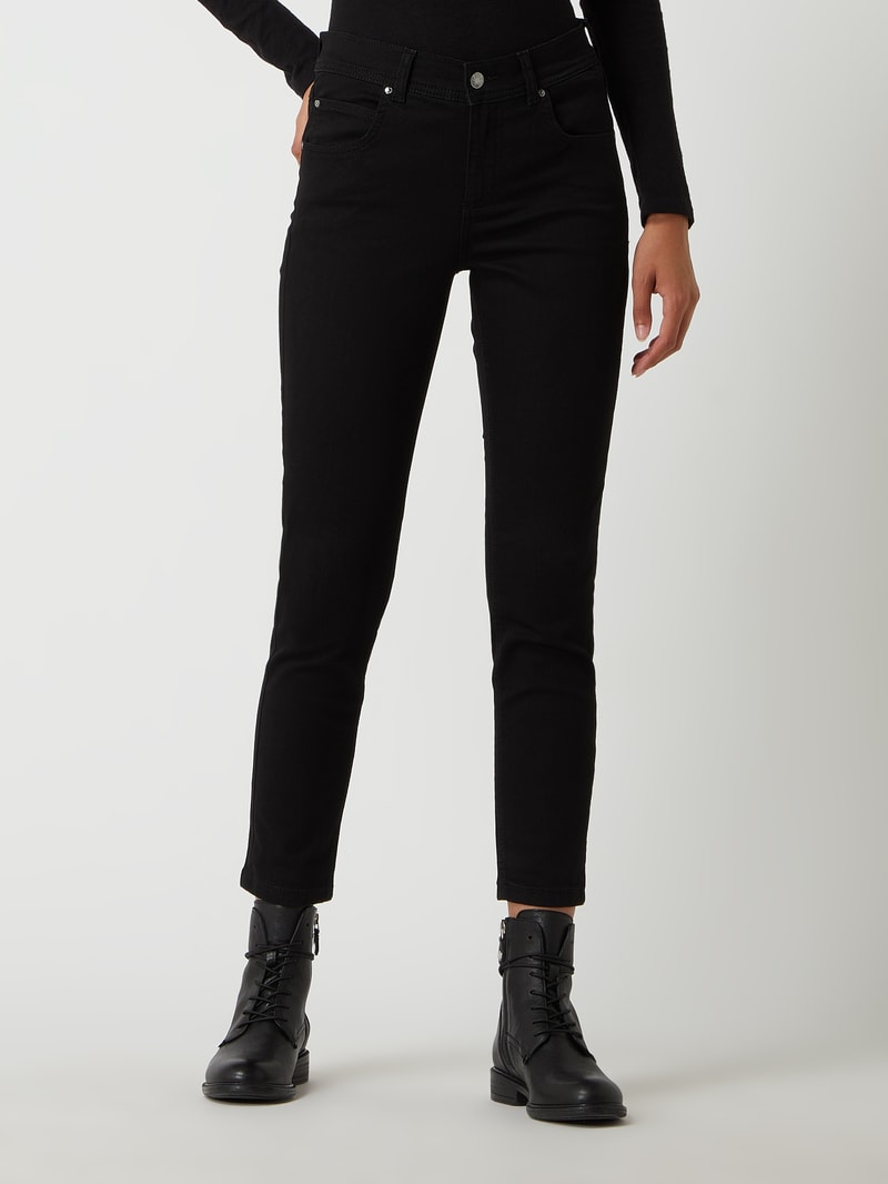 Slim Fit Jeans mit Stretch-Anteil Modell 'Ornella' in schwarz