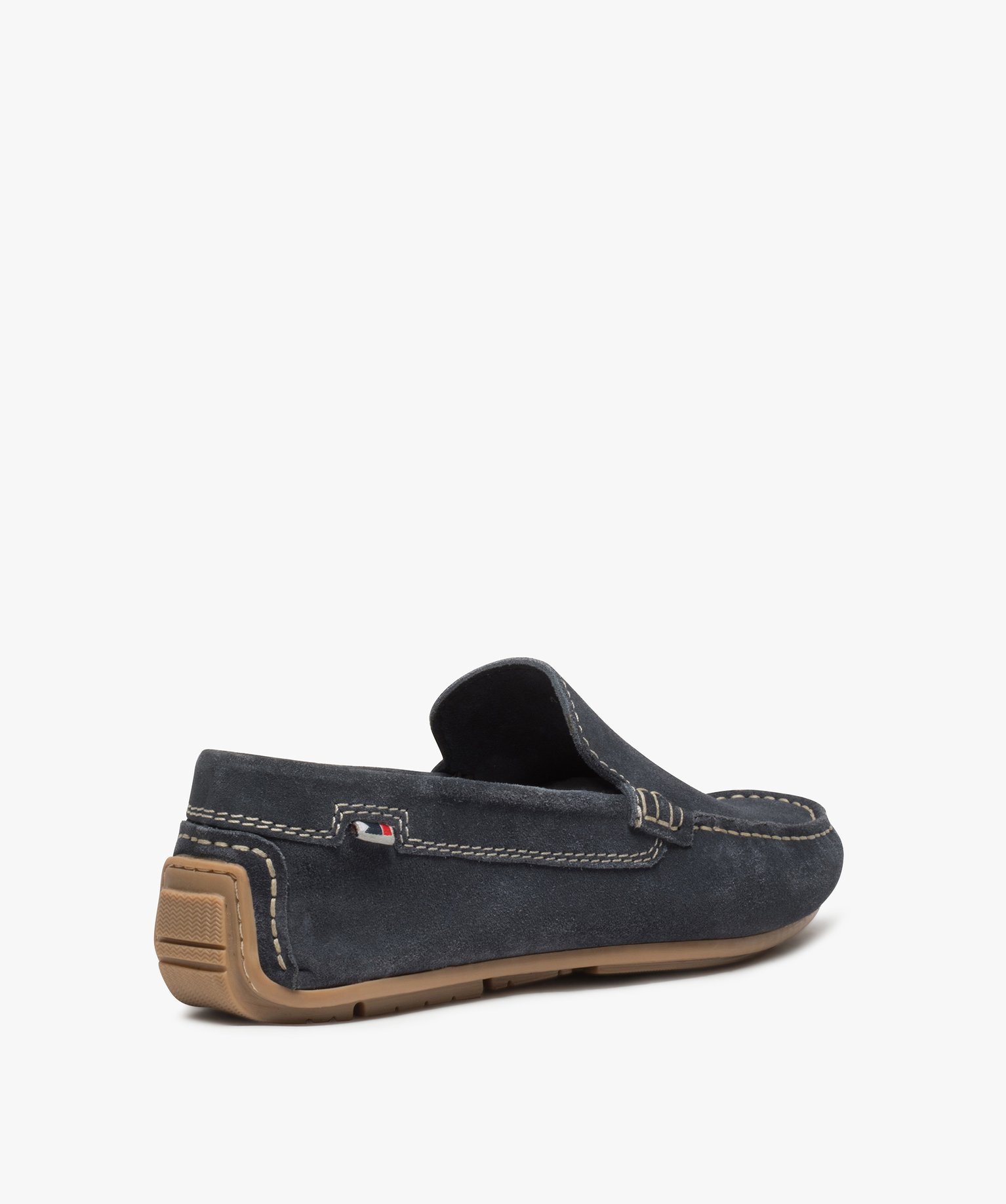 Mocassins homme unis dessus et intérieur cuir bleu | GEMO