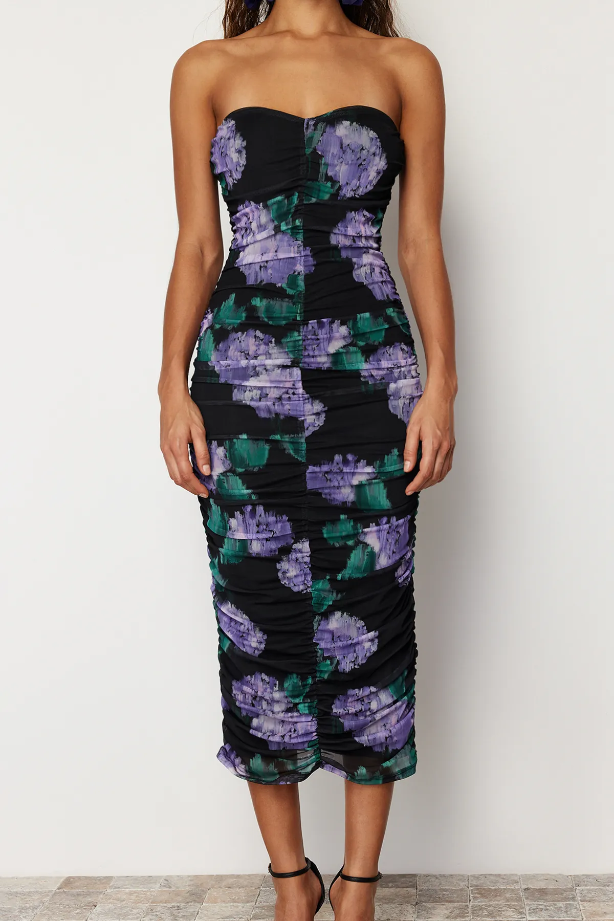 Trendyol Collection  Mehrfarbiges, drapiertes, elegantes Abendkleid