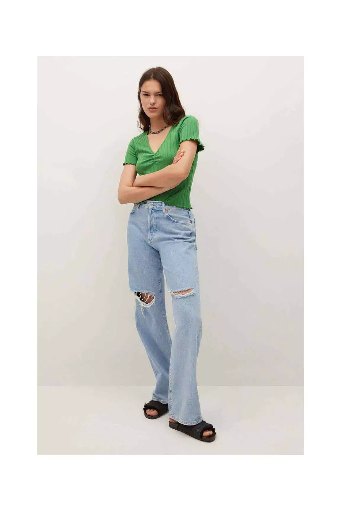 Mango Tops Femme couleur vert