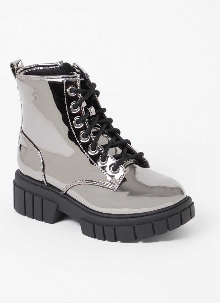 Ghete de motocicletă Steve Madden Jphilly cu finisaj metalic