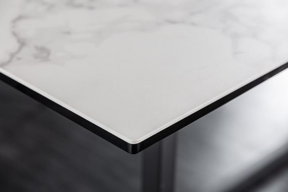 riess-ambiente Esstisch SYMBIOSE 200cm weiß / schwarz (Einzelartikel, 1-St), Esszimmer · Keramik · Metall · Marmor-Optik · Industrial Design