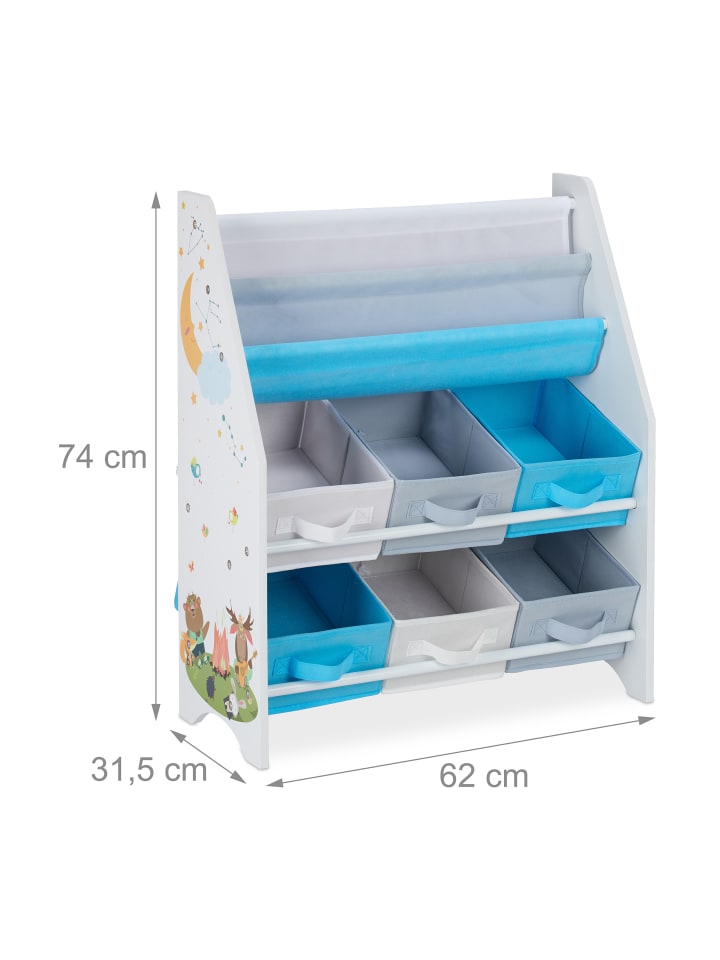 relaxdays Kinderregal Tiere in Bunt - (B)62 x (H)74 x (T)31,5 cm günstig kaufen onesize