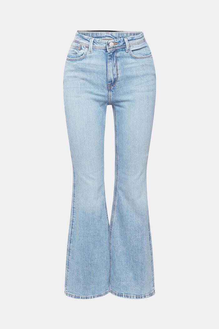 High-Waist-Jeans aus Denim mit ausgestelltem Bein