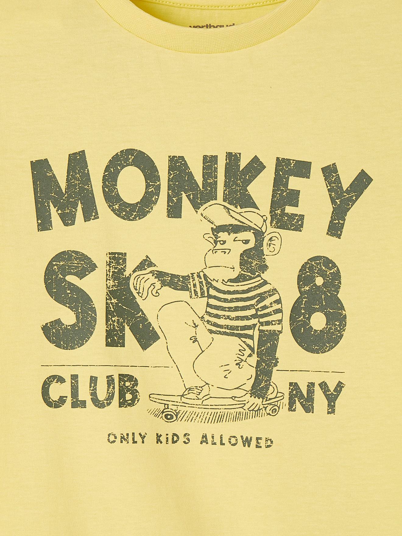 T-shirt imprimé Basics garçon manches courtes ocre