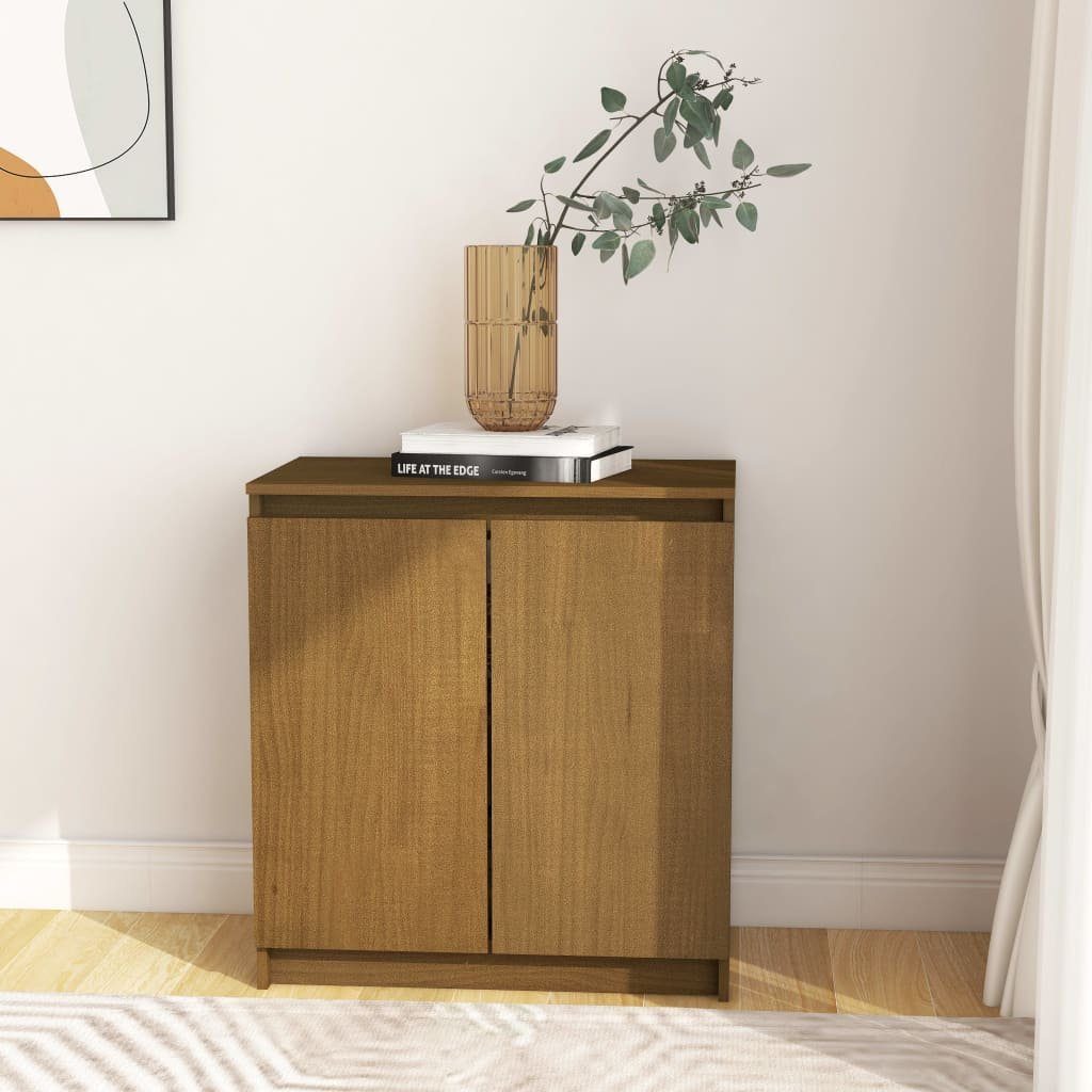 vidaXL Sideboard Beistellschrank Honigbraun 60x36x65 cm Massivholz Kiefer (1 St)