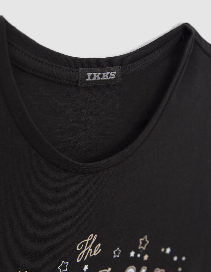 T-shirt noir coton bio visuel rock fille