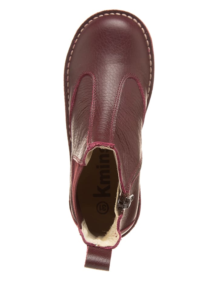 kmins Leder-Chelsea-Boots in Bordeaux günstig kaufen