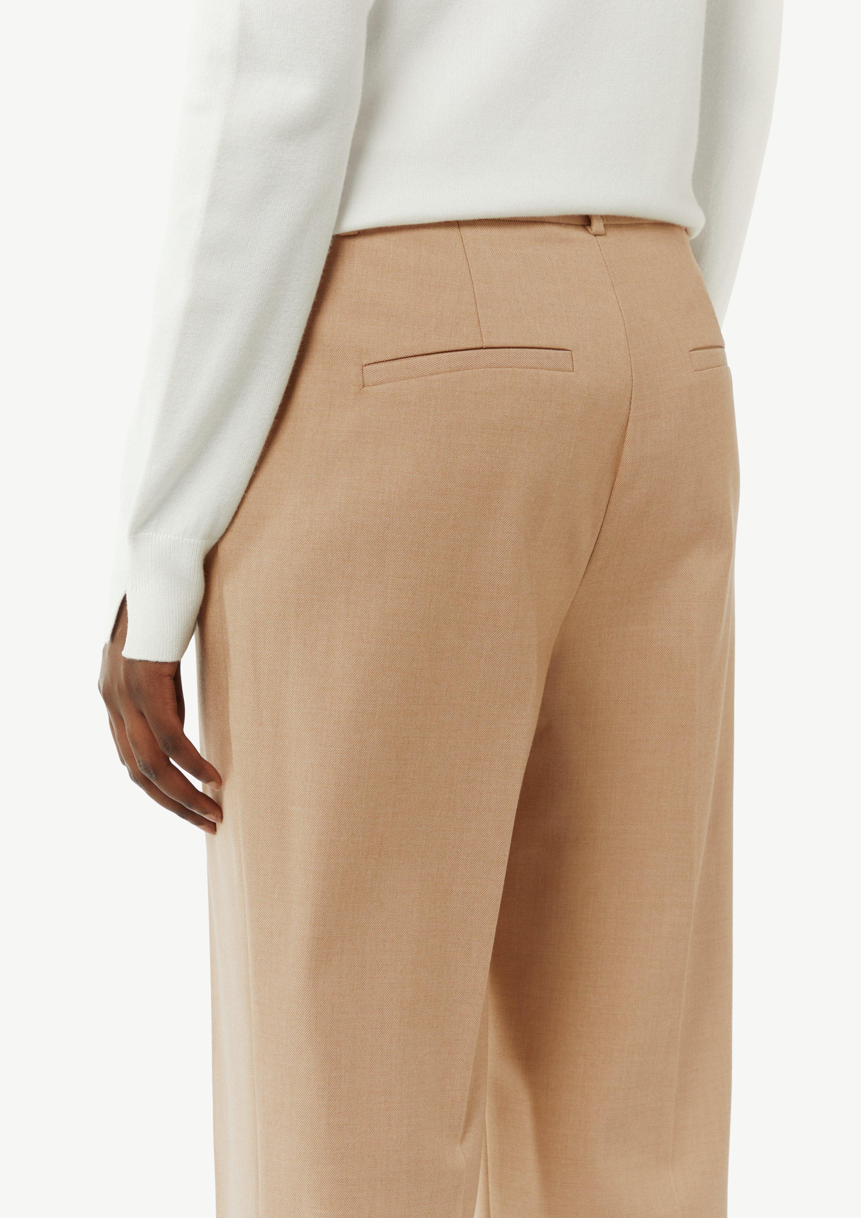 Business-Hose mit Straight Leg und Twillstruktur - sandfarben