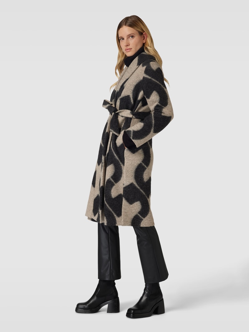 Mantel mit Allover-Muster in schwarz