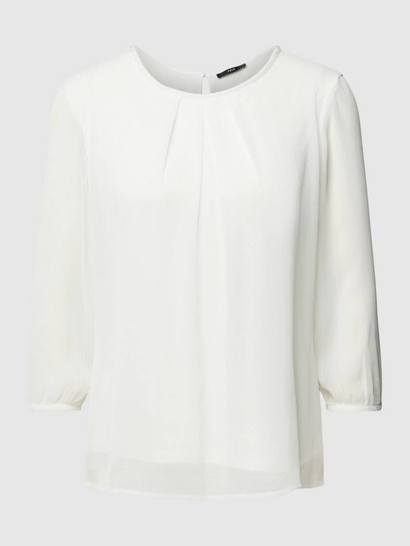 Blusenshirt mit 3/4-Arm in offwhite