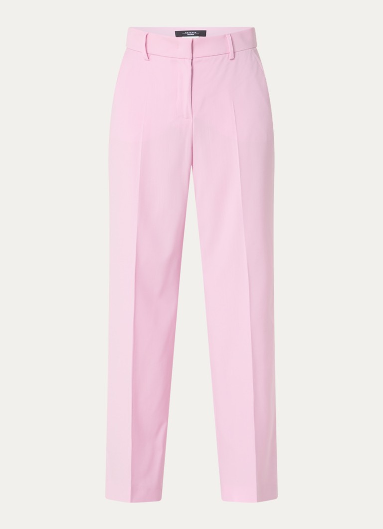 MaxMara Visivo high waist wide fit wool trousers with pressed crease