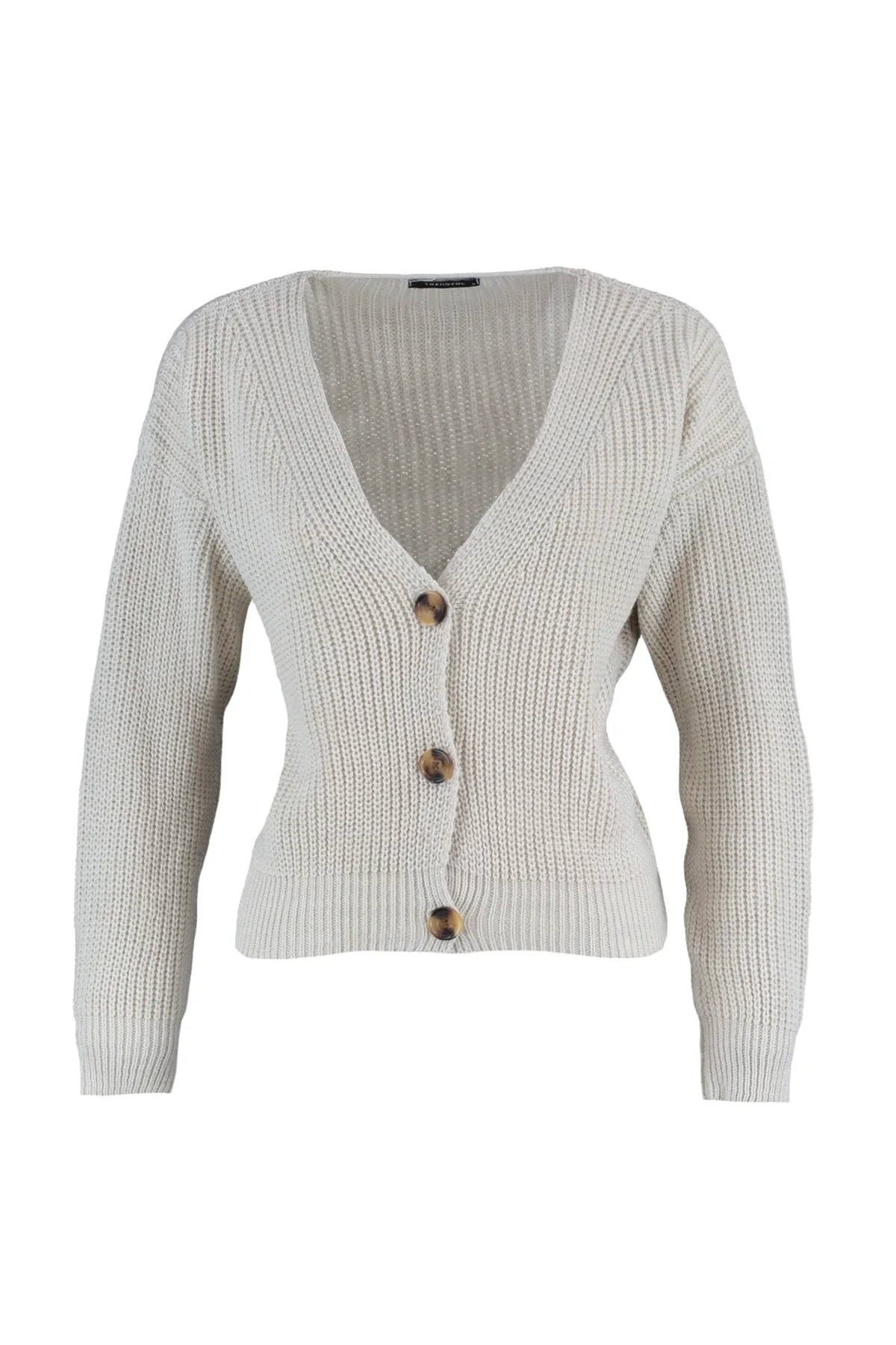 Trendyol Collection  Strickjacke mit Steinknopfdetail