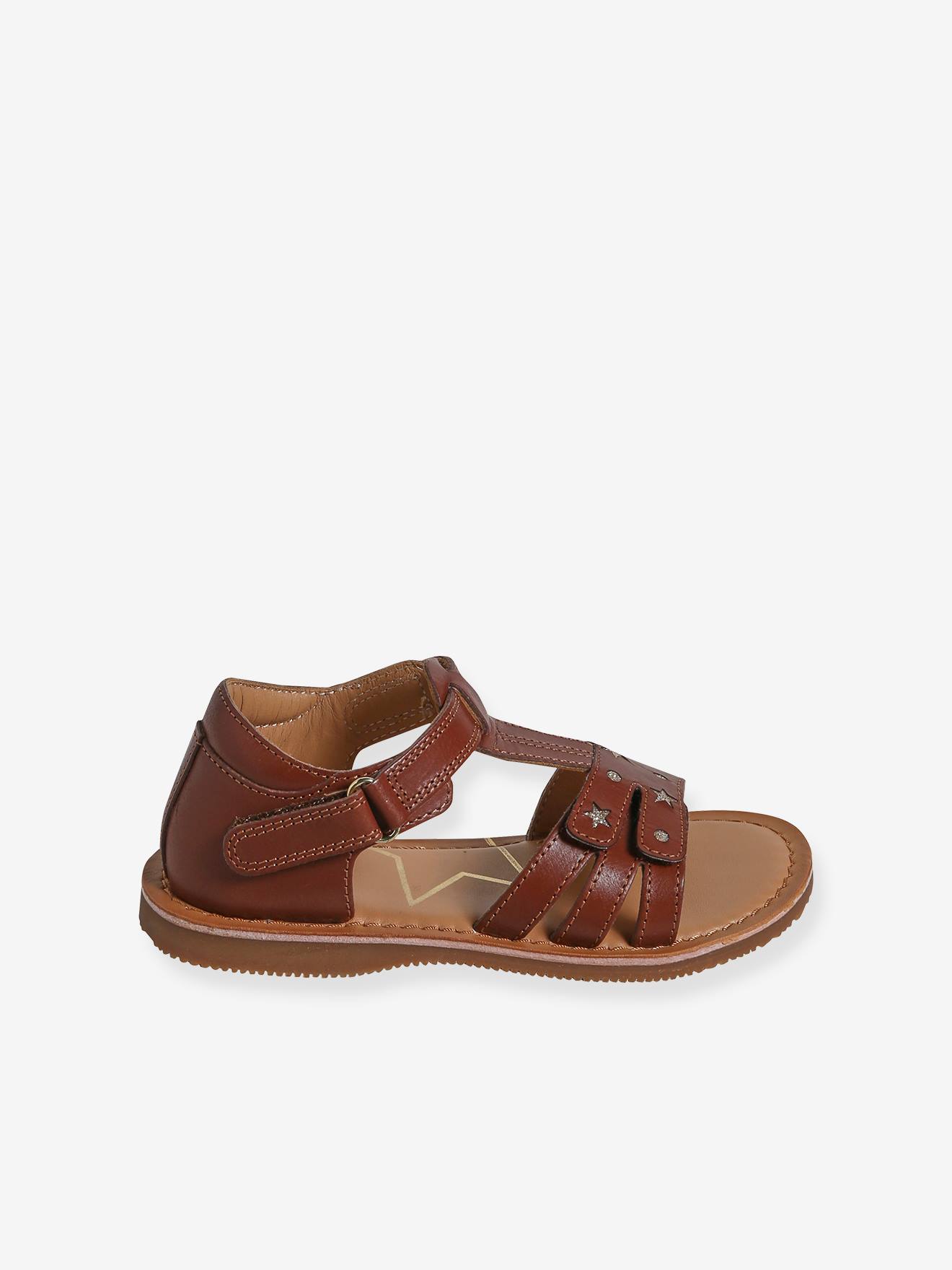 Vertbaudet Kinder Klett-Sandalen mit Anziehtrick - braun