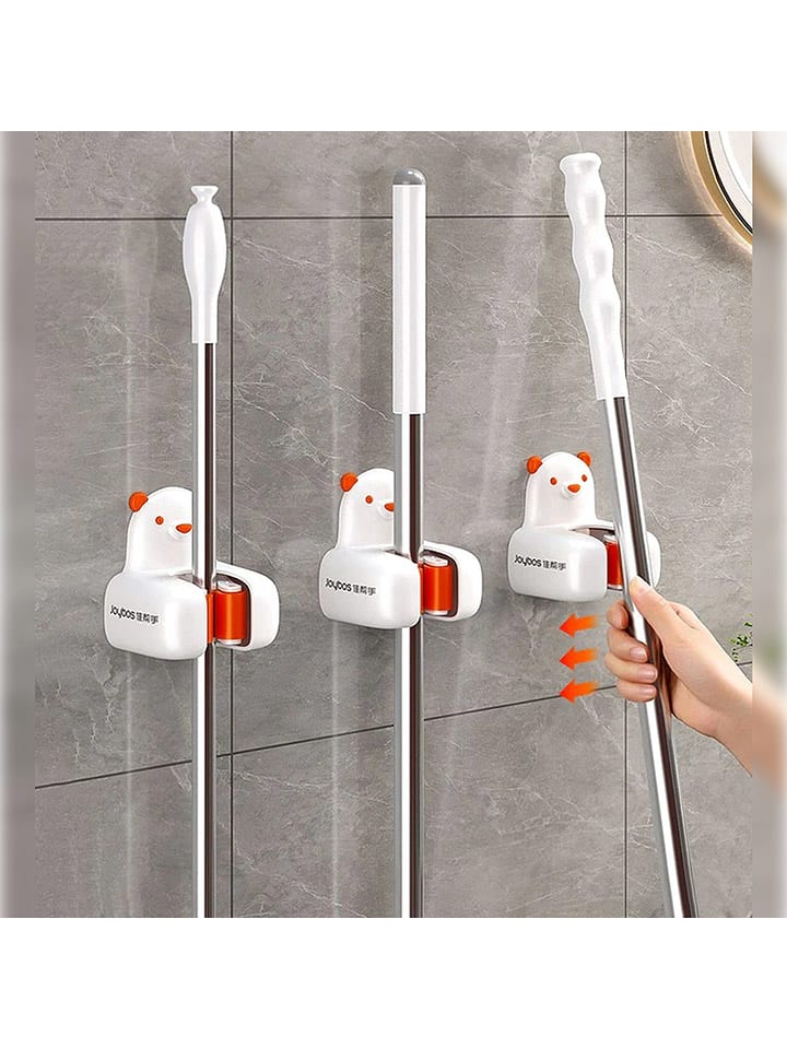 Joybos Besenhalterung in Weiß/ Orange - (B)6 x (H)8 x (T)3 cm günstig kaufen onesize