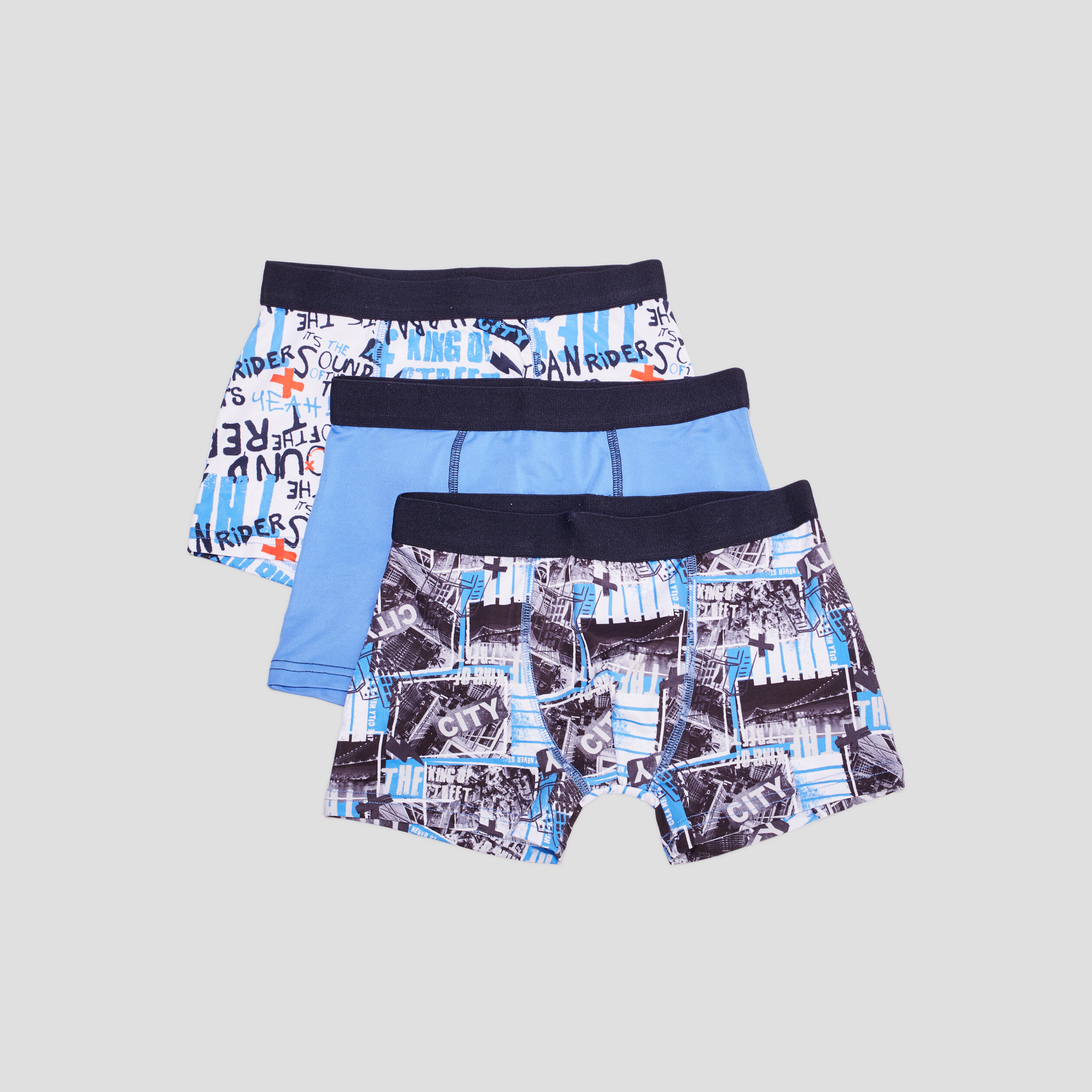 Lot 3 boxers coton bleu garçon | La Halle