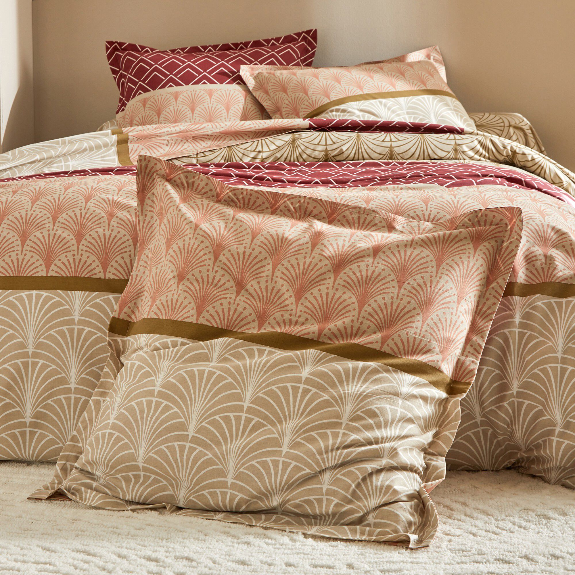 Linge de lit Eddy en coton à motifs graphiques